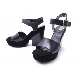 CHAUSSURES CELINE WEDGES PLATEFORMES 38 SANDALES CUIR SHOES PUMPS 750€