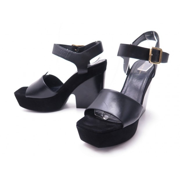 CHAUSSURES CELINE WEDGES PLATEFORMES 38 SANDALES CUIR SHOES PUMPS 750€