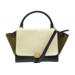 SAC A MAIN CELINE TRAPEZE MOYEN MODELE CUIR DAIM TRICOLORE LEATHER HANDBAG 2500€