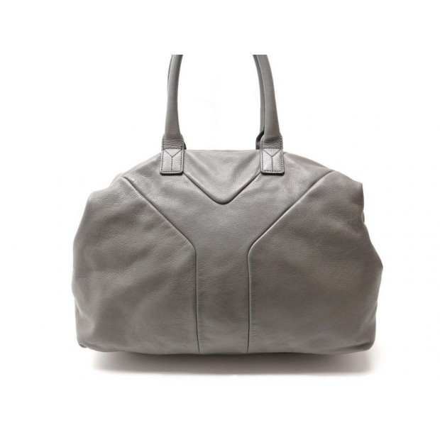 SAC A MAIN EASY YVES SAINT LAURENT CUIR GRIS 