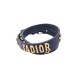 NEUF BRACELET DIOR DOUBLE TOUR J'ADIOR 17/19 CUIR BLEU MARINE NAVY STRAP 490€