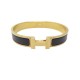 BRACELET HERMES CLIC HH H703203FM01 T 22 EMAIL NOIR MAT METAL DORE BANGLE 615€