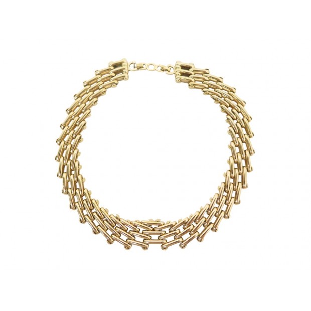 VINTAGE COLLIER CHRISTIAN DIOR MAILLES 43 CM EN METAL DORE GOLDEN NECKLACE 690€