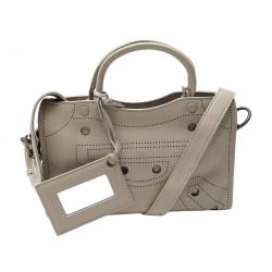 NEUF SAC A MAIN BALENCIAGA BLACKOUT CITY 443518 BANDOULIERE CUIR TAUPE BAG 2300€