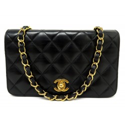 SAC A MAIN CHANEL MINI TIMELESS SIMPLE RABAT EN CUIR NOIR LEATHER HAND BAG 4500€