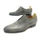 CHAUSSURES SANTONI CARTER RICHELIEU 6 IT 41 FR EN CUIR GRIS ONE CUT SHOES 1180€