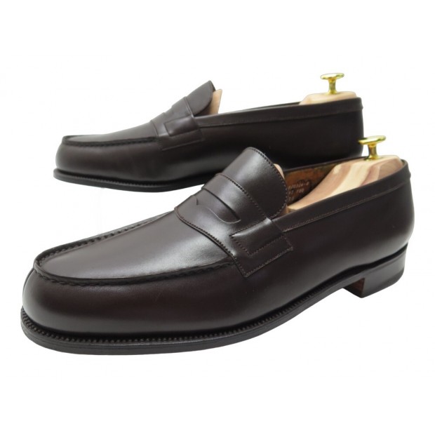 NEUF CHAUSSURES JM WESTON 180 10D 44 MOCASSINS CUIR MARRON EMBAUCHOIR SHOES 850€