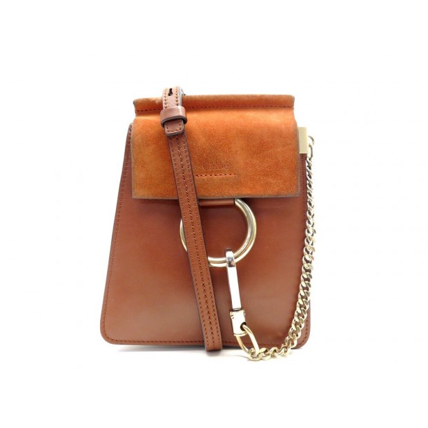 SAC A MAIN CHLOE MINI FAYE BRACELET BANDOULIERE EN CUIR ORANGE HAND BAG 850€