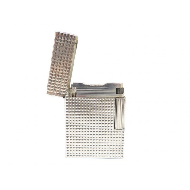 BRIQUET ST DUPONT LIGNE 1 EN METAL ARGENTE POINTE DE DIAMANT SILVER LIGHTER 670€