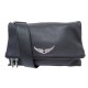 NEUF SAC A MAIN ZADIG & VOLTAIRE ROCKY PWGAB2007F EN CUIR NOIR NEW HAND BAG 445€