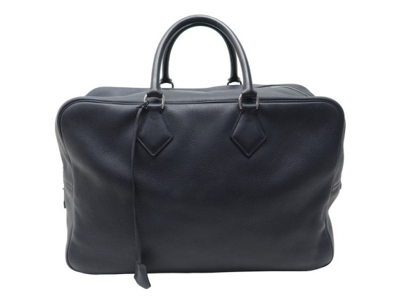sac de voyage hermes victoria 45 en cuir togo bleu