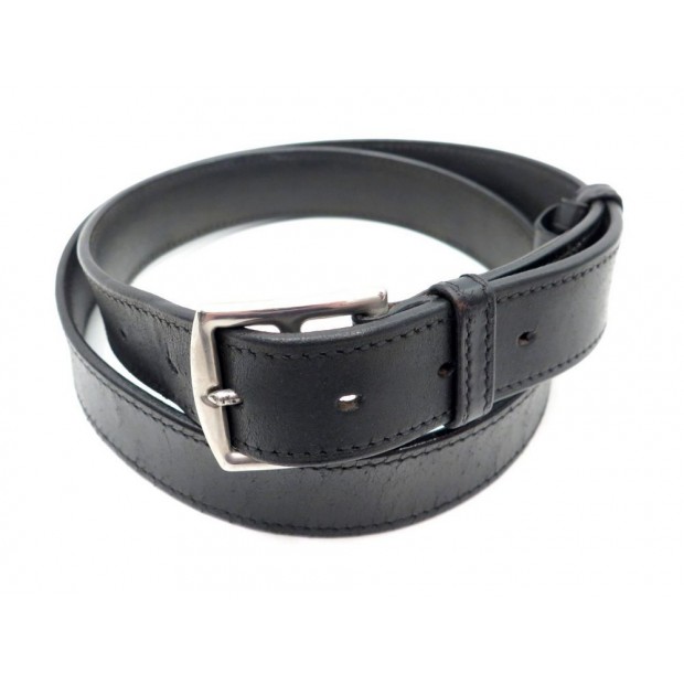 CEINTURE HERMES ETRIVIERE 32 T 105 EN CUIR VEAU NOIR BOUCLE EN ACIER BELT 645€