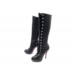 CHAUSSURES CHRISTIAN LOUBOUTIN FABIOLA BOTTES A TALONS 38.5 CUIR BOOTS 2040€