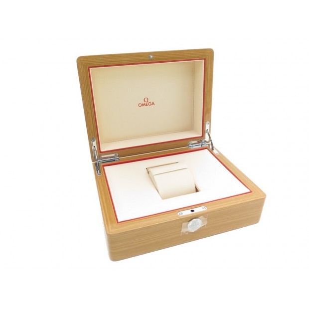 NEUF BOITE POUR MONTRE OMEGA SEAMASTER SPEEDMASTER EN BOIS VERNIS WOOD WATCH BOX