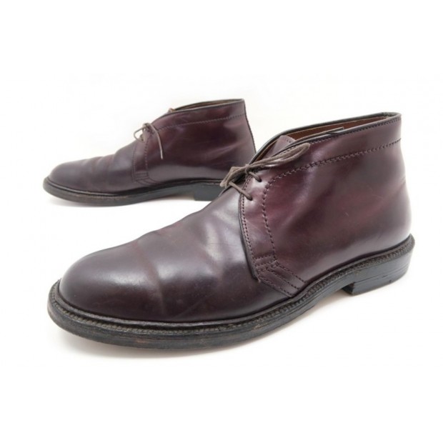 CHAUSSURES ALDEN 10E 44 BOTTINES CHUKKA EN CUIR CORDOVAN BORDEAUX SHOES 850€