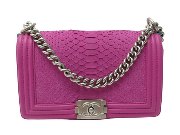 sac a main chanel boy classique cuir python