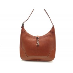 SAC A MAIN HERMES TRIM II 31 EN CUIR GRAINE MARRON ATTRIBUTS PALLADIES BAG 4730€