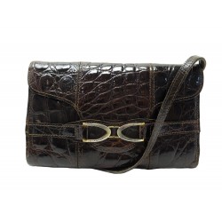 VINTAGE SAC A MAIN CELINE POCHETTE EN CUIR DE CROCODILE BANDOULIERE HAND BAG