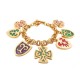 NEUF VINTAGE BRACELET YVES SAINT LAURENT CHARMS 1980 GOOSSENS CROIX DE MALTE