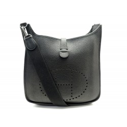 SAC A MAIN HERMES EVELYNE III 29 BANDOULIERE CUIR NOIR LEATHER HAND BAG 2800€