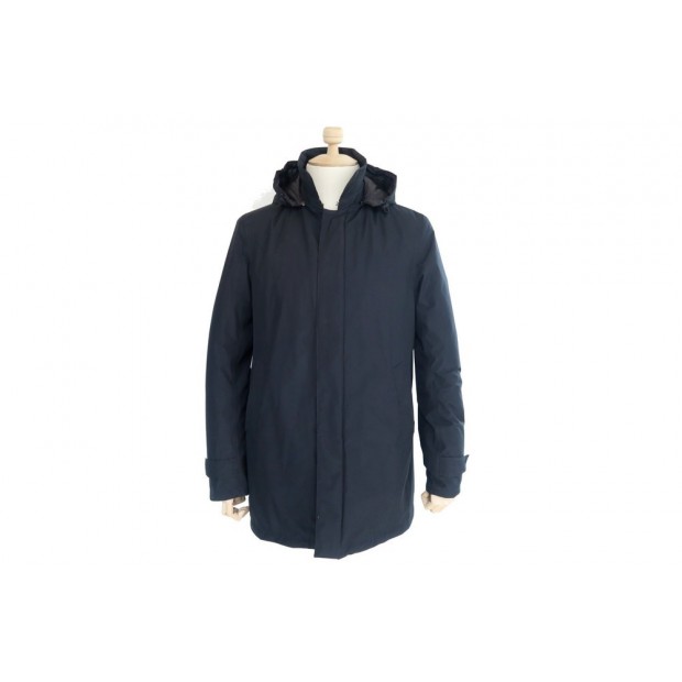 BLOUSON A CAPUCHE HERNO PI001UL 52 L VESTE MANTEAU IMPERMEABLE NOIR COAT 669€