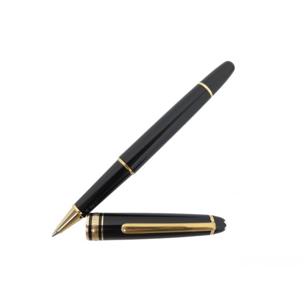 VINTAGE STYLO MONTBLANC MEISTERSTUCK CLASSIQUE DORE ROLLERBALL RESINE NOIR 405€