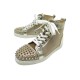 CHAUSSURES CHRISTIAN LOUBOUTIN SPIKE 38 BASKETS EN CUIR DORE LEATHER SHOES 1165€