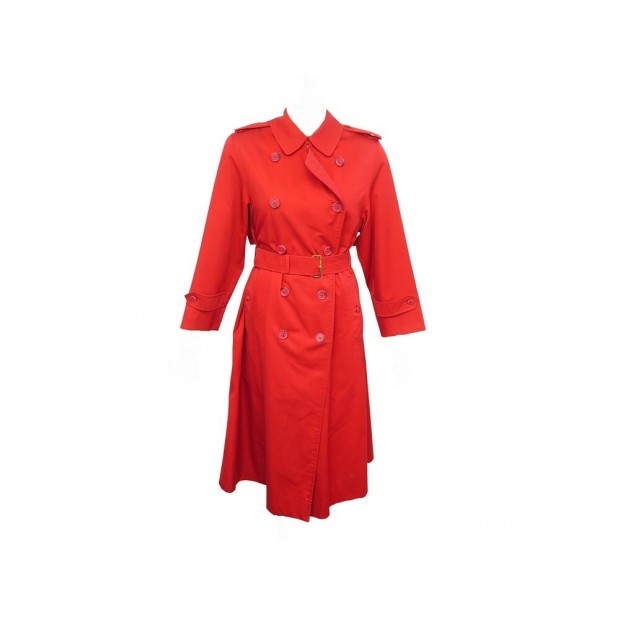 VINTAGE MANTEAU BURBERRYS TRENCH 6 B860 38 M IMPERMEABLE COTON ROUGE COAT 1850€