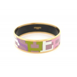 BRACELET HERMES LETTRES CAPITALES LARGE 19 CM EN EMAIL MULTICOLORE BANGLE 540€