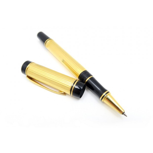 STYLO ROLLERBALL PARKER DUOFOLD EN PLAQUE OR DORE GOLD PLAQUED PEN 550€