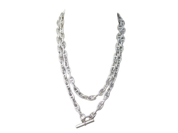 rare collier hermes sautoir chaine d'ancre 120cm 307gr
