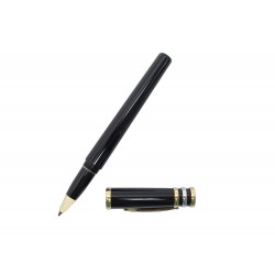 STYLO BILLE CARTIER ROLLERBALL EN RESINE NOIRE METAL DORE BALLPOINT PEN 460€