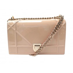 SAC A MAIN CHRISTIAN DIOR DIORAMA BANDOULIERE CUIR VERNIS BEIGE HANDBAG 3250€