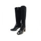 CHAUSSURES LOUIS VUITTON STUDIO HIGH BOOTS 481999 BOTTES 38 CUIR DAIM NOIR 1870€