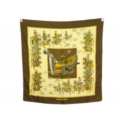 VINTAGE FOULARD HERMES ARTABAN 1973 CARRE 90 SOIE CHEVAL PERON SILK SCARF 460€