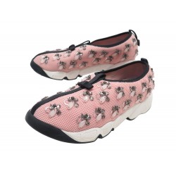 CHAUSSURES CHRISTIAN DIOR BASKETS FUSION STRASS 38.5 MESH ROSE SNEAKERS 890€