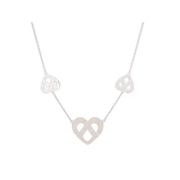 COLLIER POIRAY COEUR ENTRELACE MULTI 80-84 EN OR BLANC 18K GOLD NECKLACE 2400€