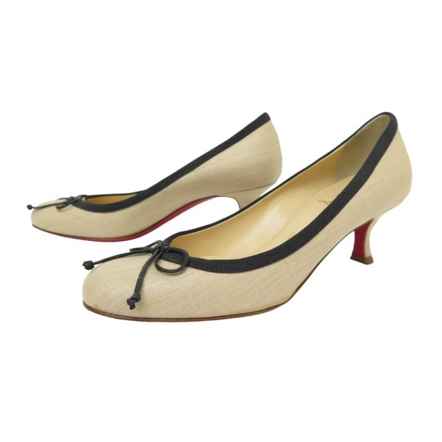 NEUF CHAUSSURES CHRISTIAN LOUBOUTIN MARCIA BAILA ESCARPINS 36 RAPHIA SHOES 695€