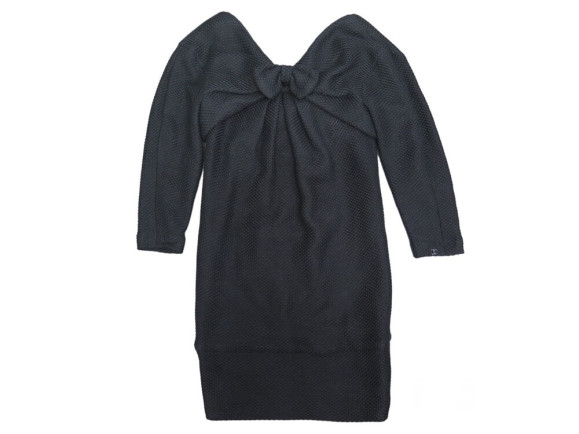 robe chanel p46023v33829 xs 34 coton noir