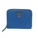 NEUF PORTE MONNAIE PRADA 1M0268 EN CUIR SAFFIANO BLEU NEW LEATHER PURSE 295€