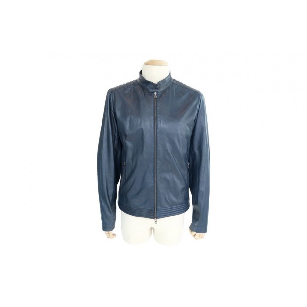 BLOUSON COLMAR ORIGINAL GARMENTS 52 L VESTE HOMME MANTEAU CUIR BLEU JACKET 630€