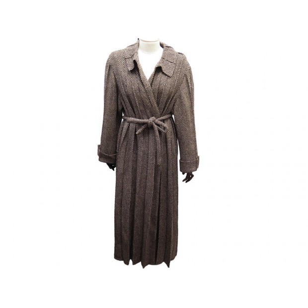 VINTAGE MANTEAU CHANEL PEIGNOIR AVEC CEINTURE P32031V19402 M 38 LAINE COAT 8000€