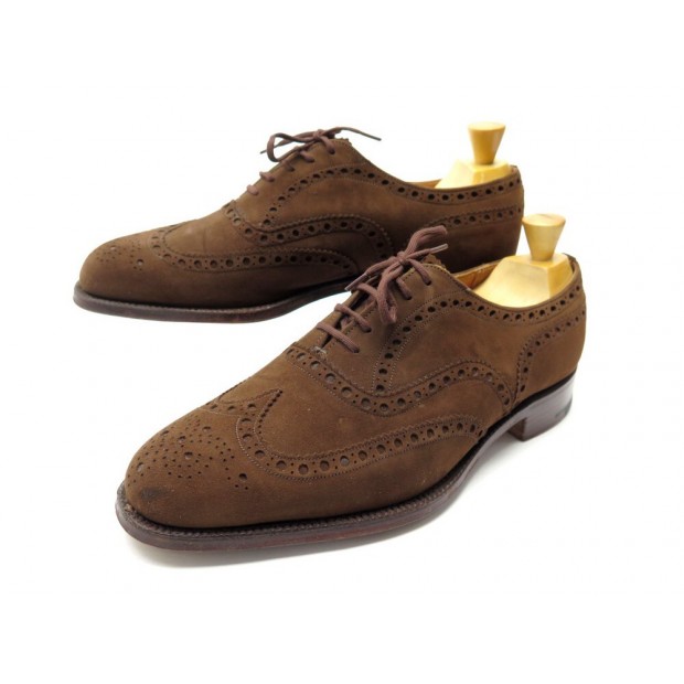 CHAUSSURES CHURCH'S BUCK 8.5G 42.5 RICHELIEU BOUT FLEURI DAIM MARRON SHOES 700€