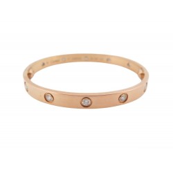 BRACELET CARTIER LOVE CRB6070217 17 CM EN OR ROSE 18K 10 DIAMANTS 0.96 CT 18500€
