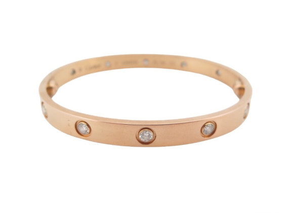 bracelet cartier love crb6070217 17 cm en or rose 18k