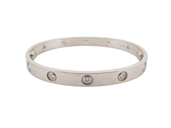 bracelet cartier love crb6070217 17 cm en or gris 18k