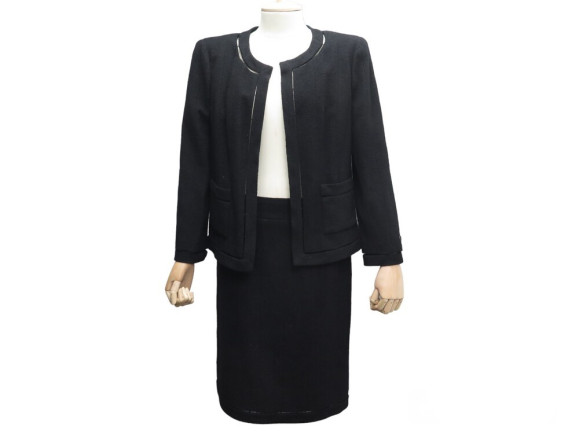  tailleur chanel veste jupe p21647 44 l tweed