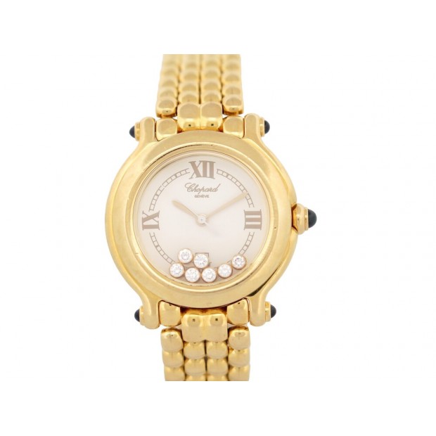 MONTRE CHOPARD HAPPY SPORT 4144 33 MM OR JAUNE 18K ET 7 DIAMANTS WATCH 34900€