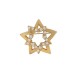 VINTAGE BROCHE YVES SAINT LAURENT ETOILE METAL DORE ET STRASS STEEL BROOCH STAR