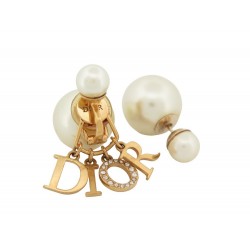 BOUCLES D'OREILLES DIOR TRIBALES E1411TRICY_D301 PERLES METAL DORE EARRINGS 570€